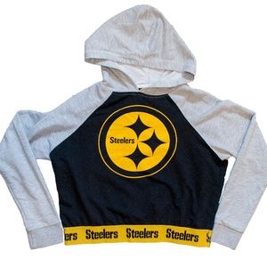 Womens Pittsburgh Steelers Cropped Hoodie Size L